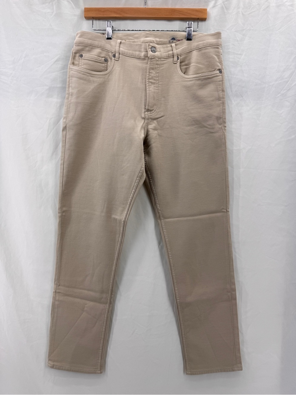 Faherty Stretch Terry 5-Pocket Pant - Stone Tan - Men’s 34x30 Slim Straight Fit